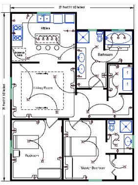 Residential Wire Pro Contractor allows electricians, contractors and technicians to draw detailed electrical floorplans with power, low voltage and structured wiring symbols.