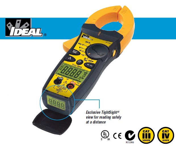 Ideal TightSight Industrial Clamp Meter Features
