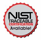 NIST Traceable Certification Available
