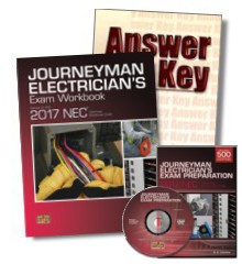 2017 Journeyman Electrician's Exam Workbook w/ Ans Key + DVD