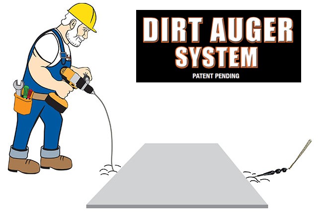 Dirt Auger System - For Augering and Installing Wire Under Sidewalks and Driveways