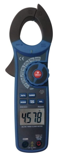 REED R5040 True RMS 1000A AC/DC Clamp Meter w/ Temperature