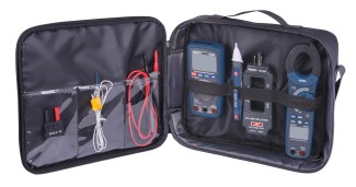 ST-MULTIKIT includes a Multimeter, Clamp Meter, Voltage Detector, Line Splitter, Wire Probe, and Carrying Case.