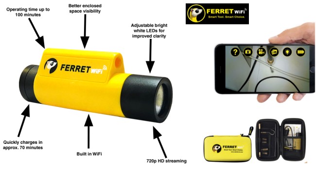 Cable Ferret WiFi Multipurpose Wireless Inspection Camera