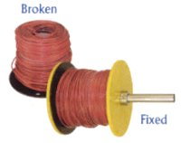 Reel-End repairs common wire spools and can be used over and over again.